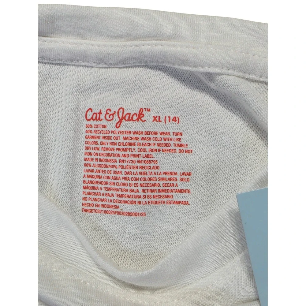 Cat & Jack Girls XL 14 White Unicorn Flip Sequin Flutter Sleeve T-Shirt NWT